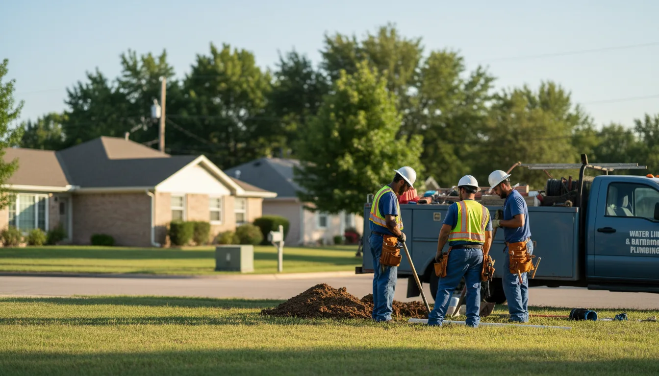 Residential water line and bathroom plumbing service in Peebles, OH